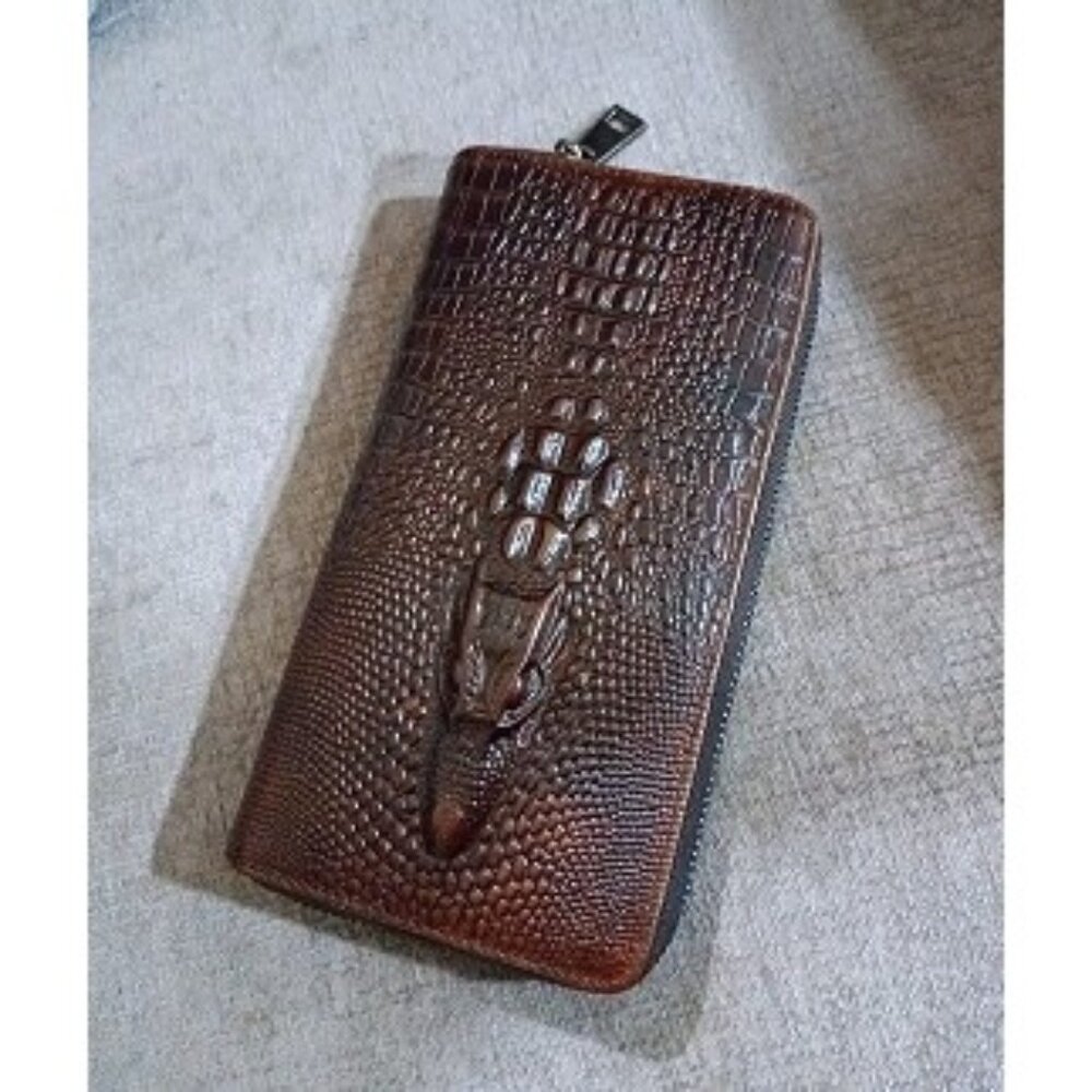 New Genuine Leather Cool Long Wallets for Men Personalized Zip Around Wallet